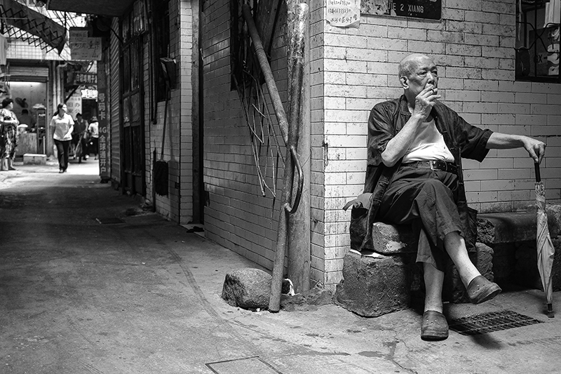 Man Smoking, Xian Village, Guangzhou, China