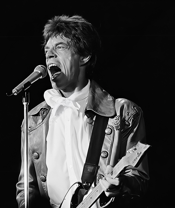 Mick Jagger performing during the Steel Wheels Tour at Oakland Coliseum